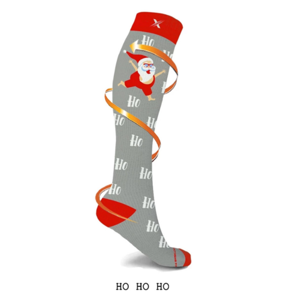 Santa compression socks in grey